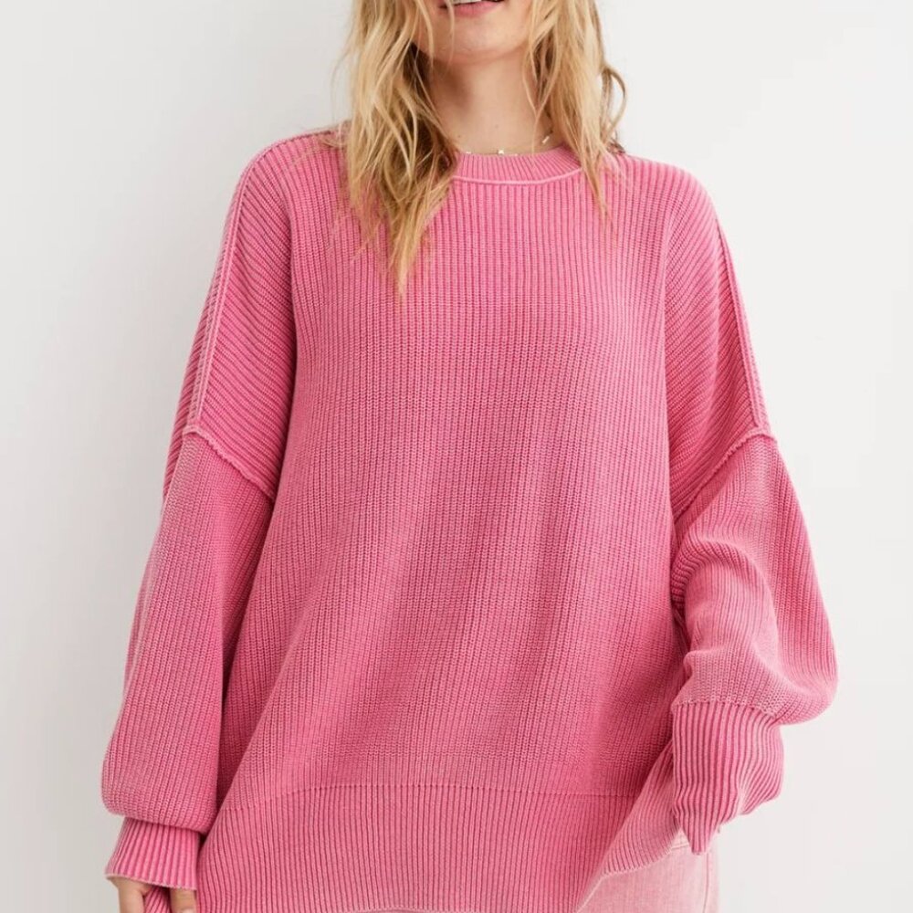Aerie Beyond Sweater Small Coral Sun